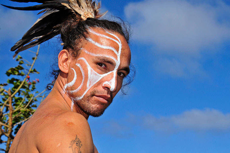 Un nativo de la Isla de Pascua